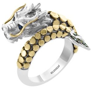 Effy textured sterling silver and 18k gold ring